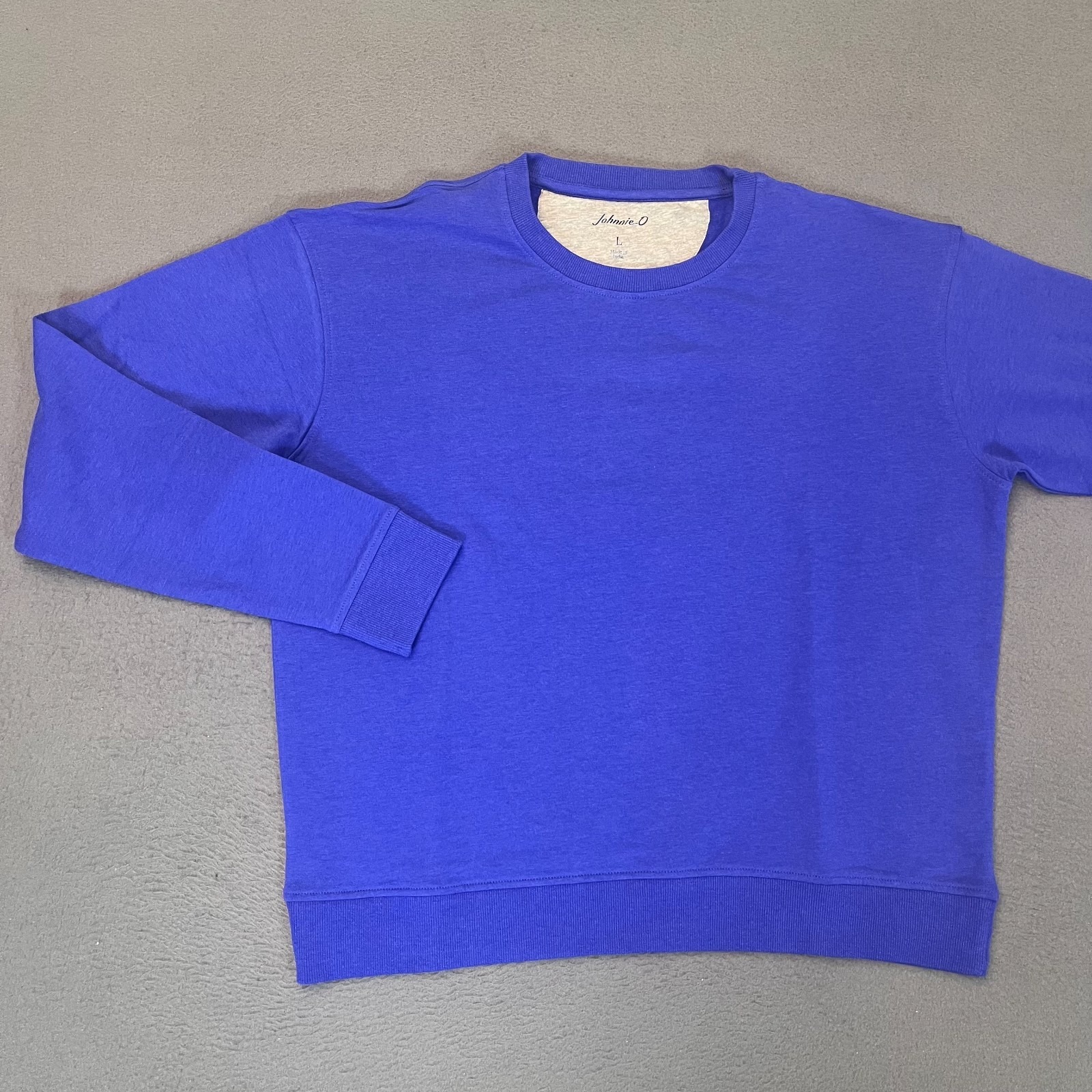 Johnnie-O Womens Sz Lg Penny Sweatshirt Pullover Royal 2 Blue Cotton Modal Golf